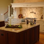 unique kitchen design with prep sink island by Carolina Cabinet Specialist